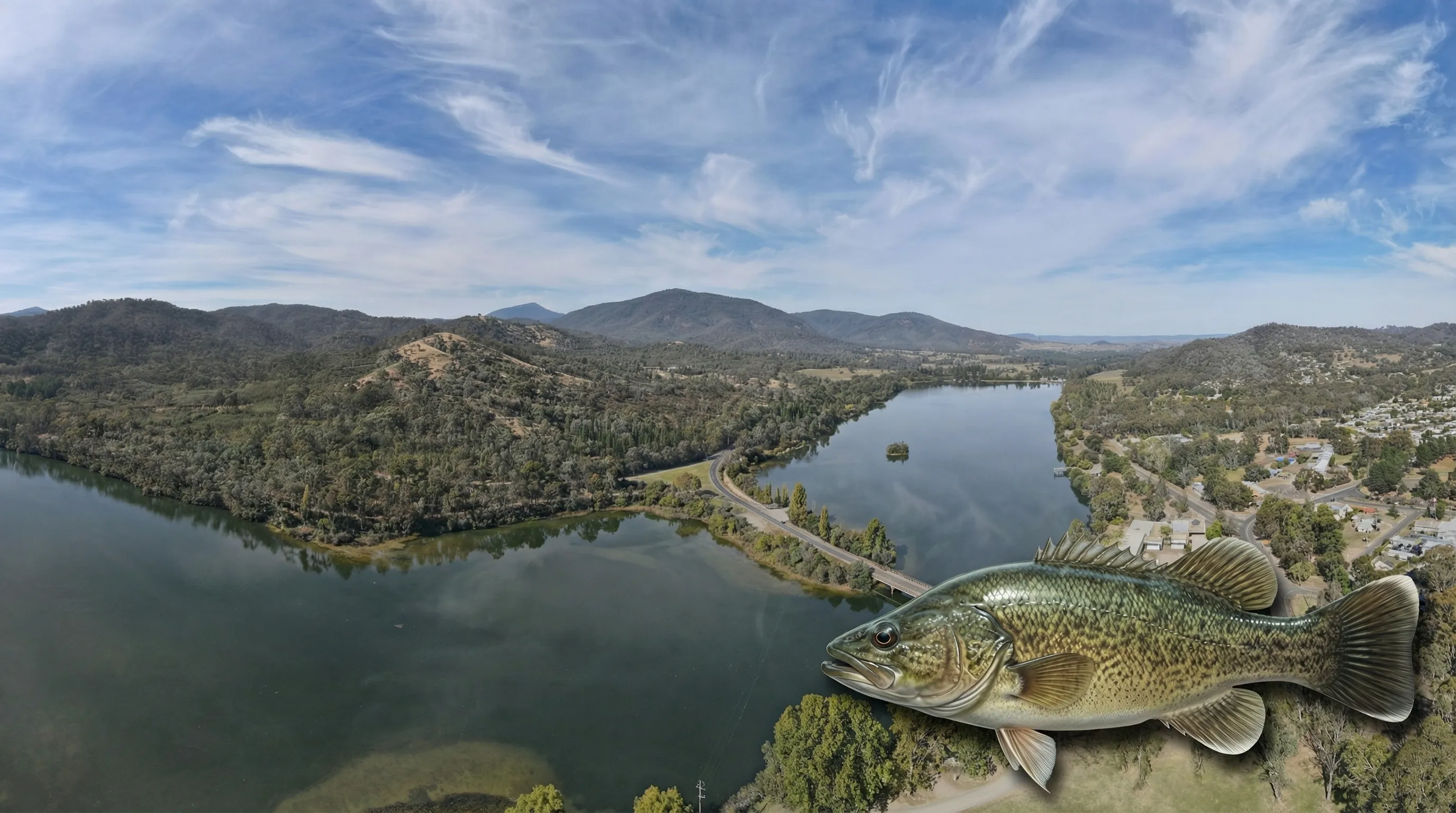 Angler with trophy Murray Cod at Lake Eildon, Victoria